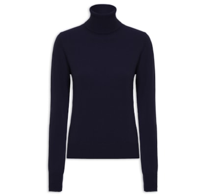 Blusa Feminina Gola Rolê Puro Cashmere - Azul