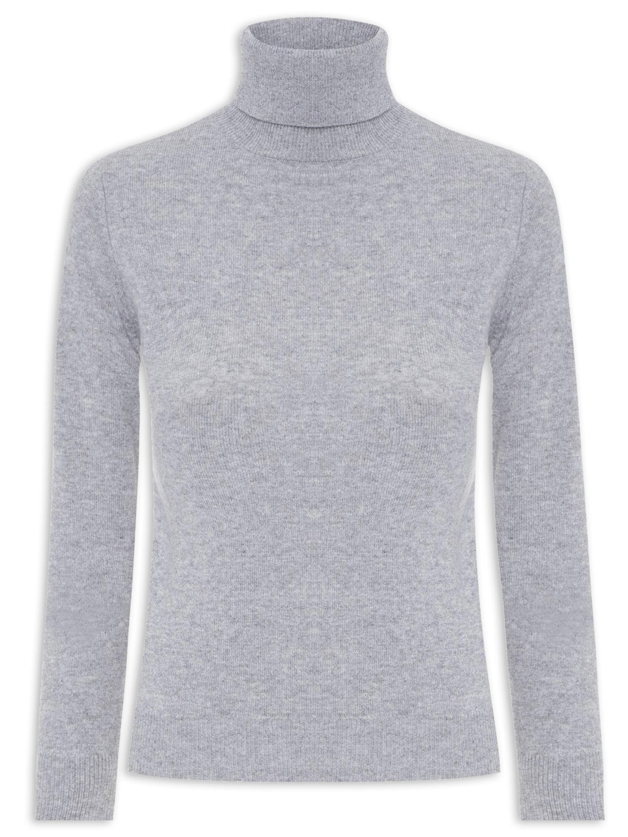 Blusa Feminina Gola Rolê Puro Cashmere Cinza '2Essential