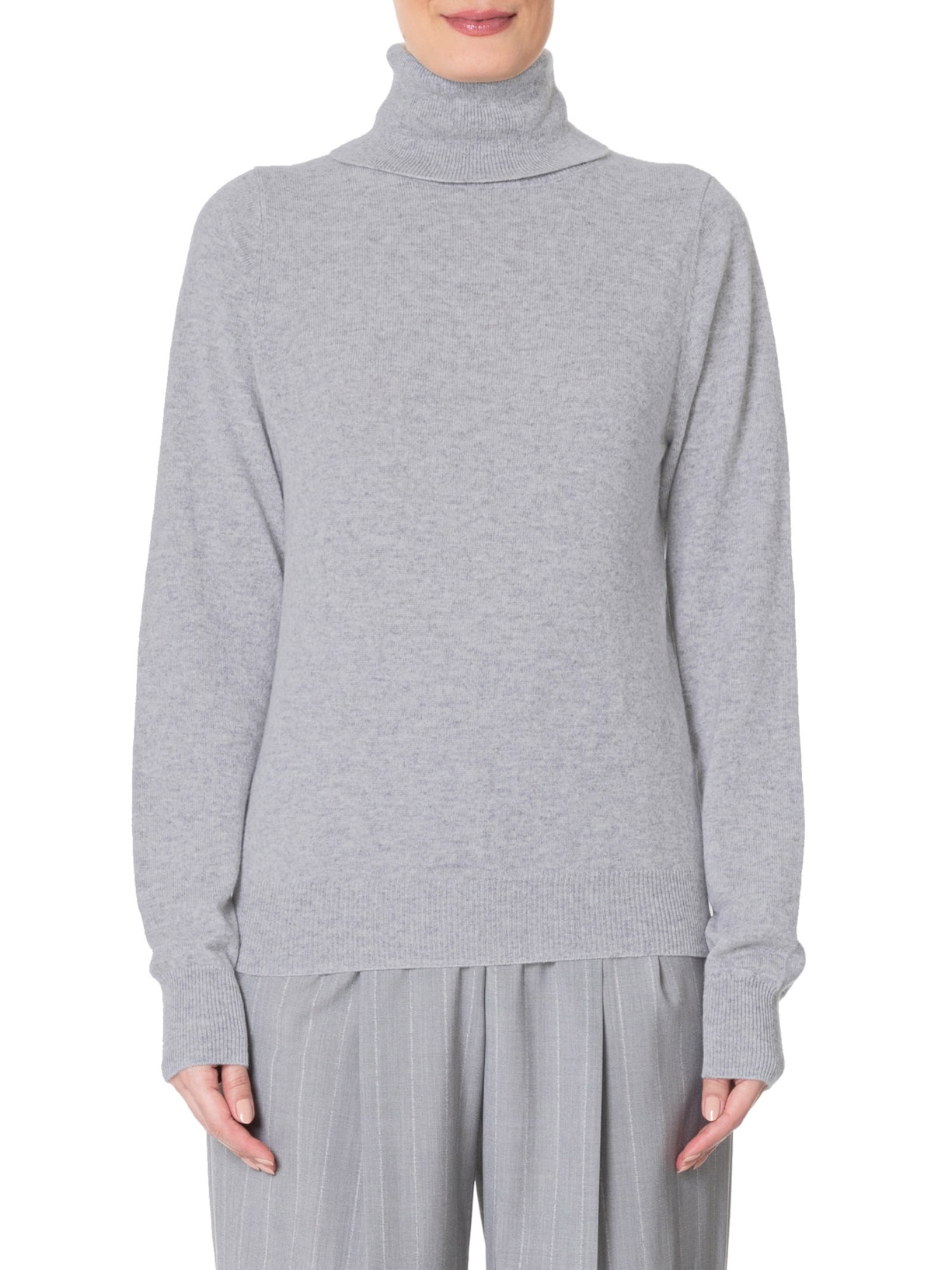 Blusa Feminina Gola Rolê Puro Cashmere Cinza '2Essential
