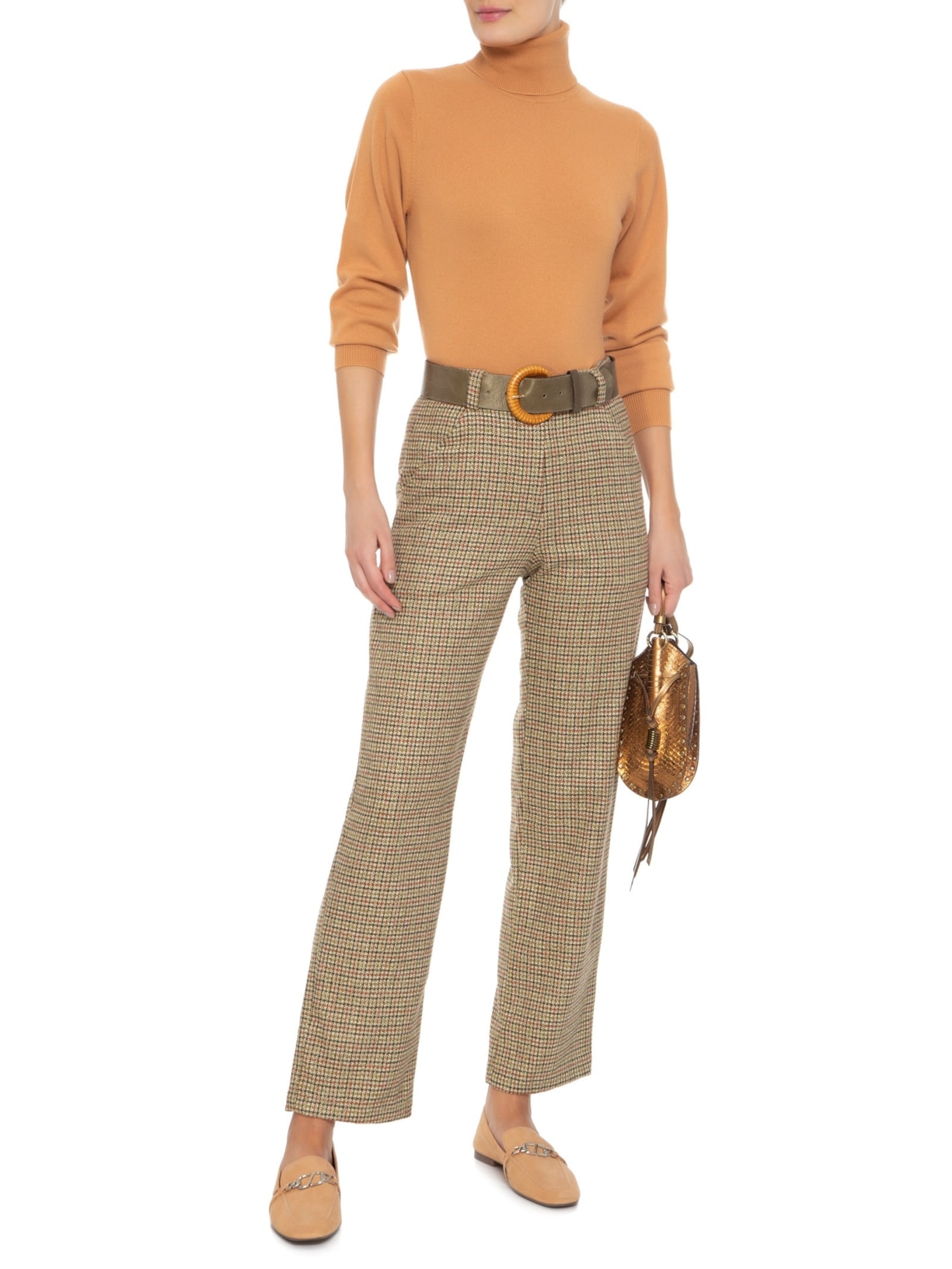 Blusa Feminina Gola Rolê Puro Cashmere Laranja '2Essential