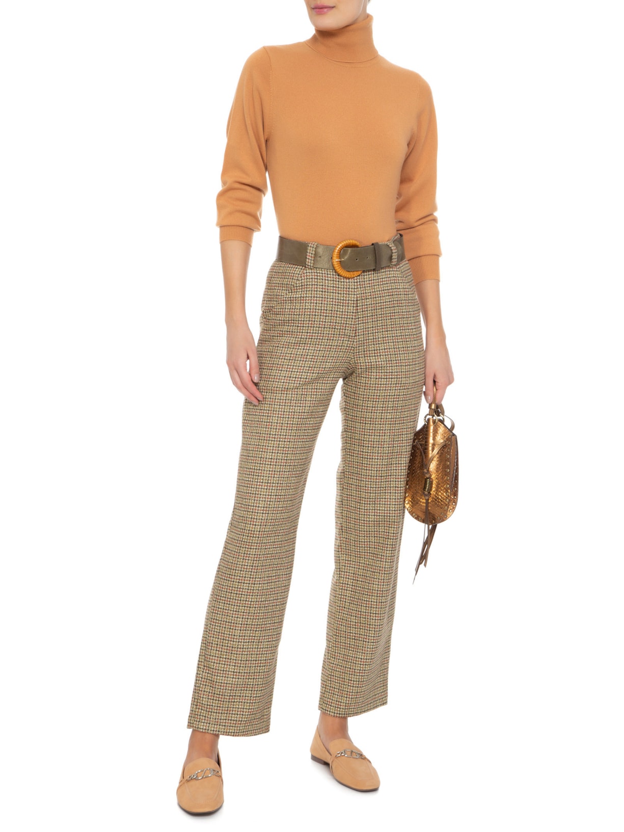 Blusa Feminina Gola Rolê Puro Cashmere Laranja '2Essential