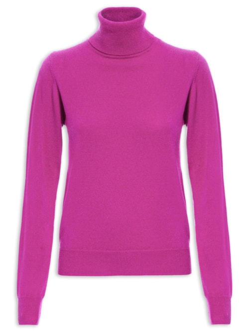 Blusa Feminina Gola Rolê Puro Cashmere - Rosa