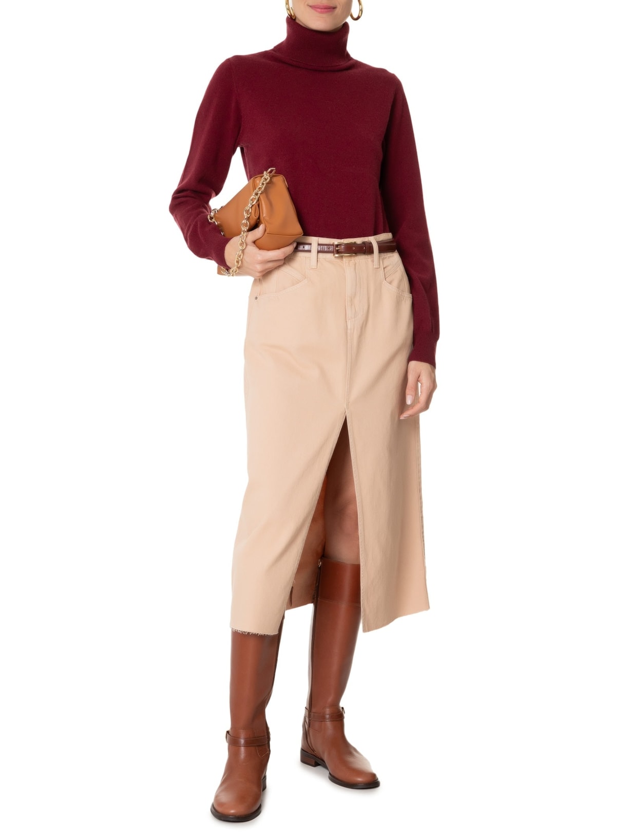 Blusa Feminina Gola Rolê Puro Cashmere Vermelho '2Essential