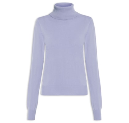 Blusa Feminina Gola Rulê Puro Cashmere - Roxo