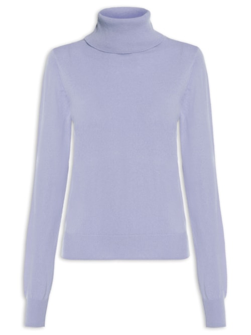 Blusa Feminina Gola Rulê Puro Cashmere - Roxo