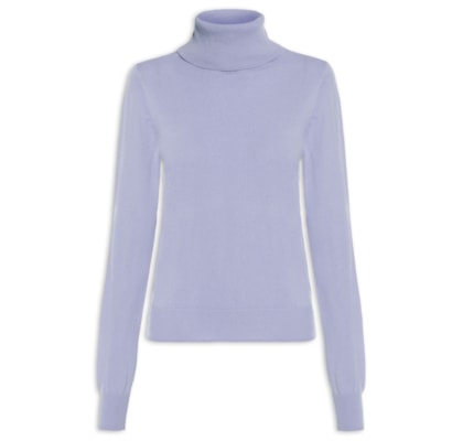 Blusa Feminina Gola Rulê Puro Cashmere - Roxo