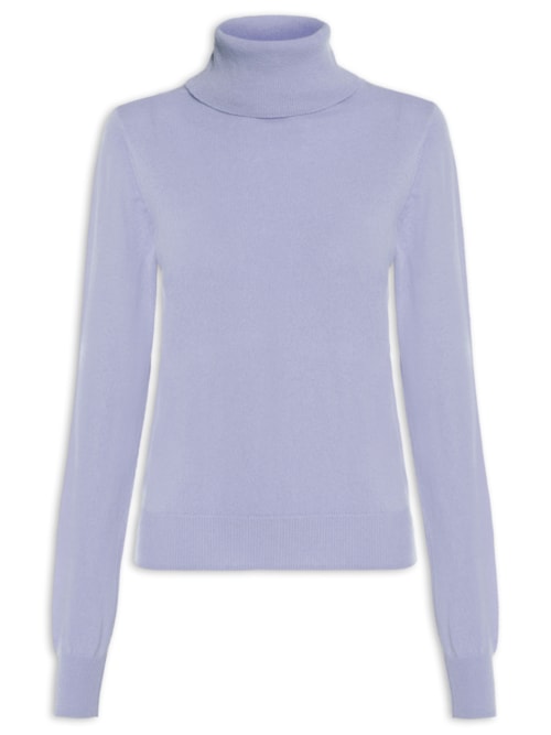 Blusa Feminina Gola Rulê Puro Cashmere - Roxo