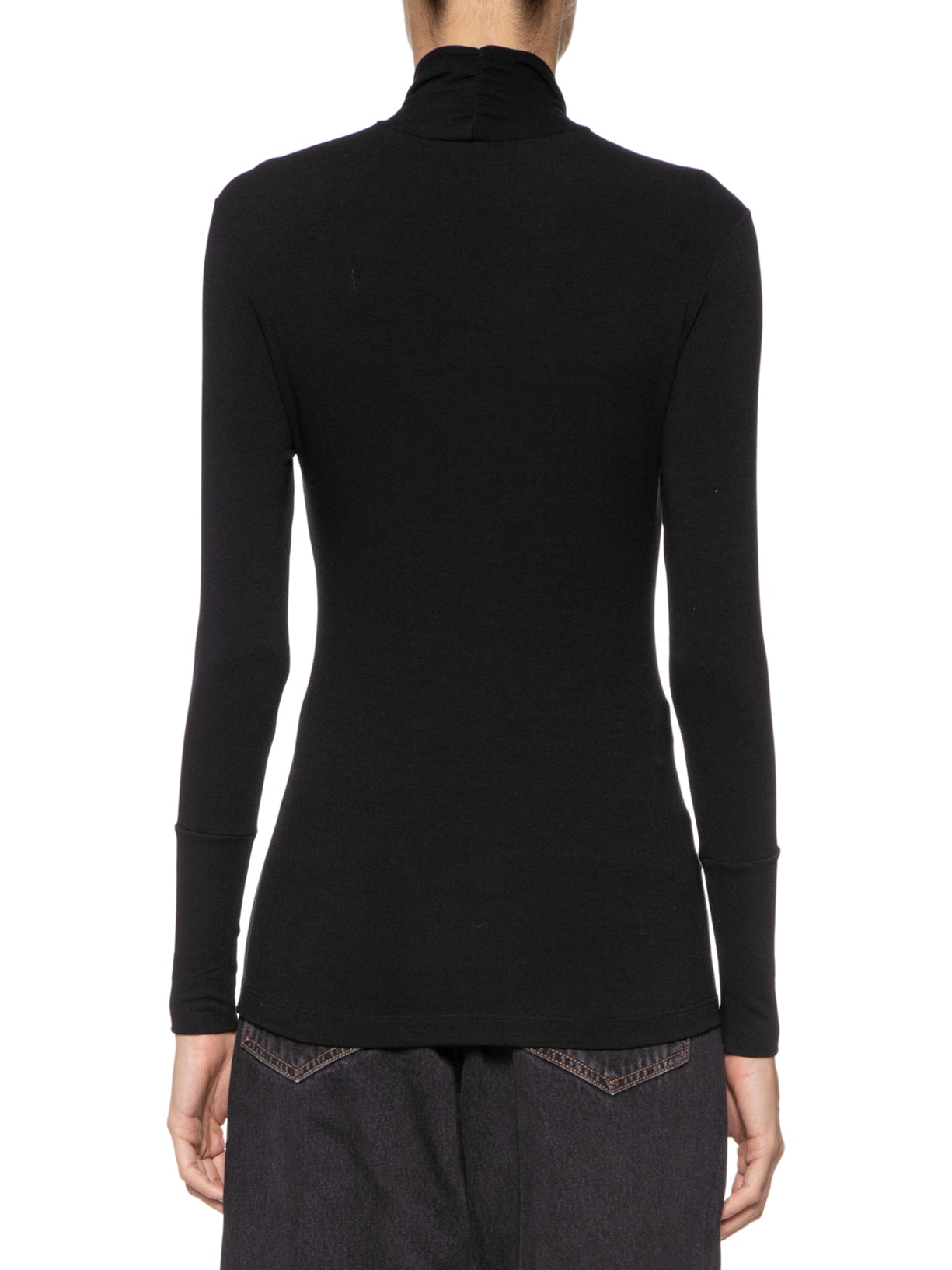 Blusa Feminina Gola Transpasse Preto Animale