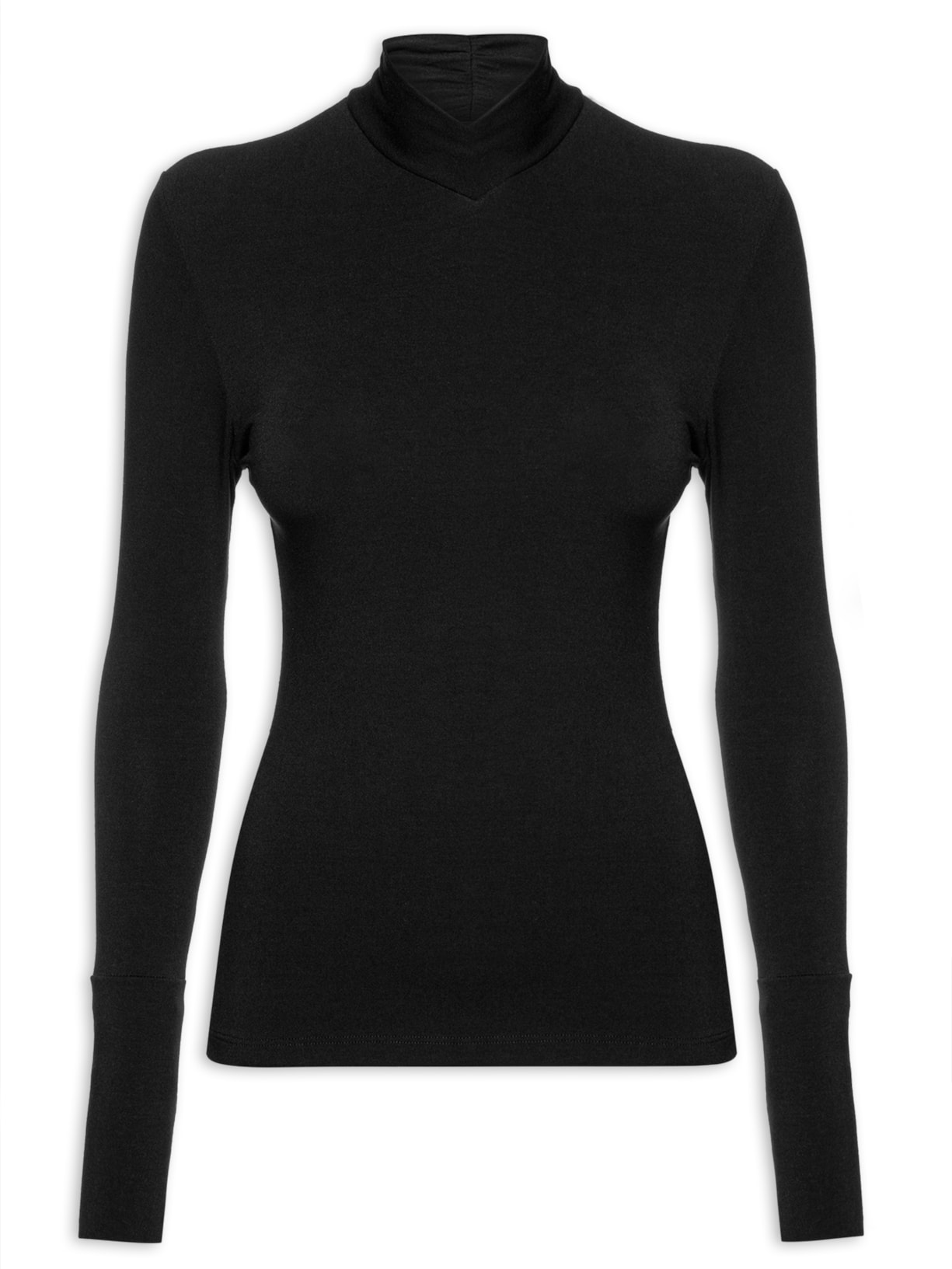 Blusa Feminina Gola Transpasse Preto Animale