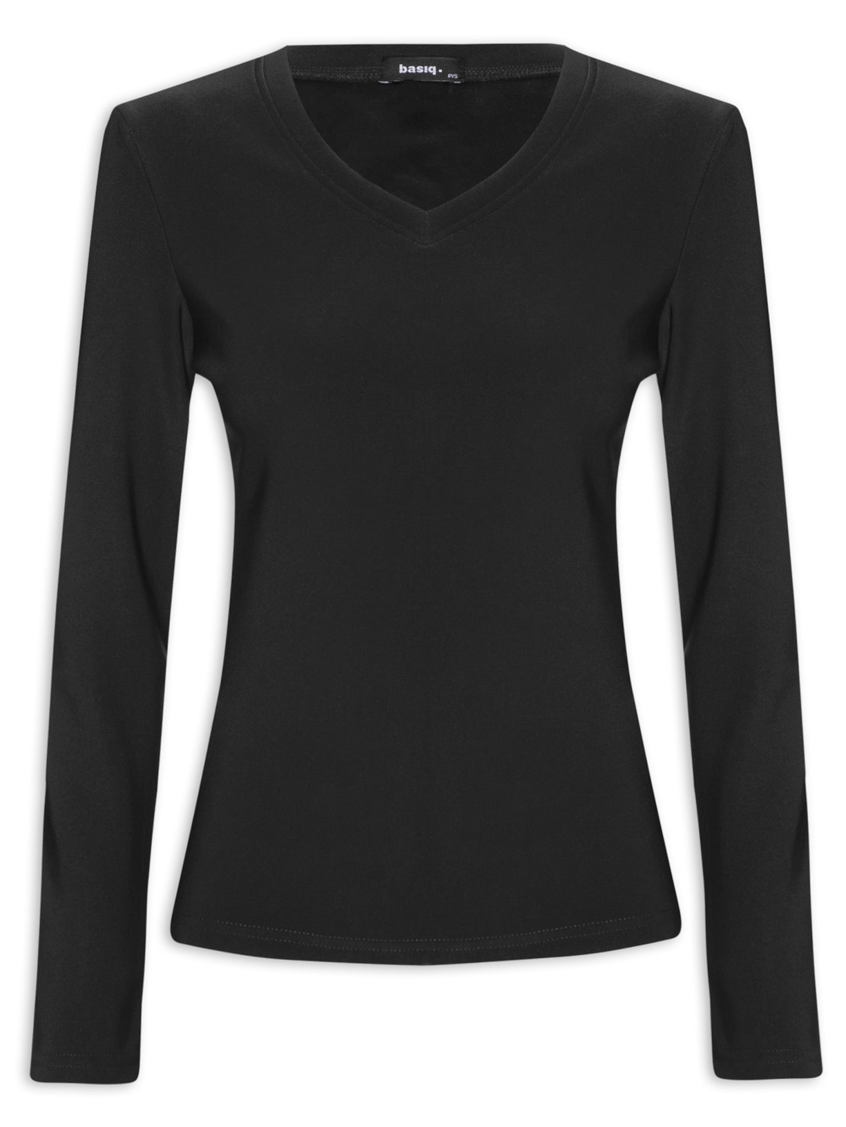 Blusa Feminina Gola V Forrada Com Pelucia - Preto