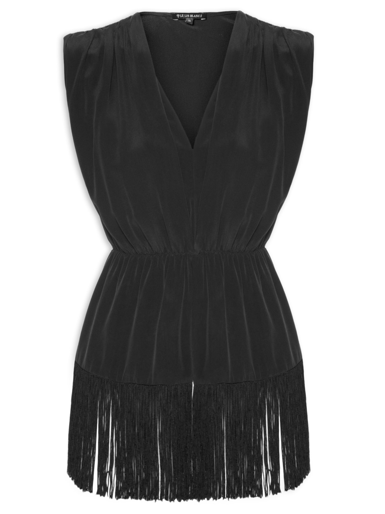 Blusa Feminina Goya Franjas Preto Le Lis