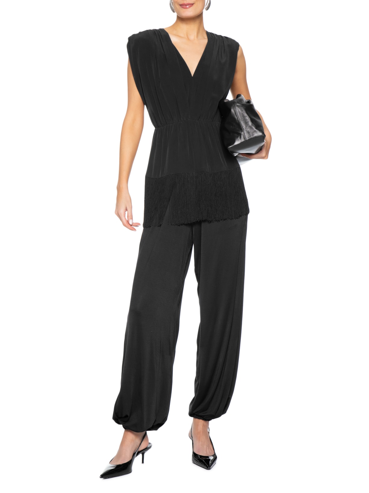 Blusa Feminina Goya Franjas Preto Le Lis