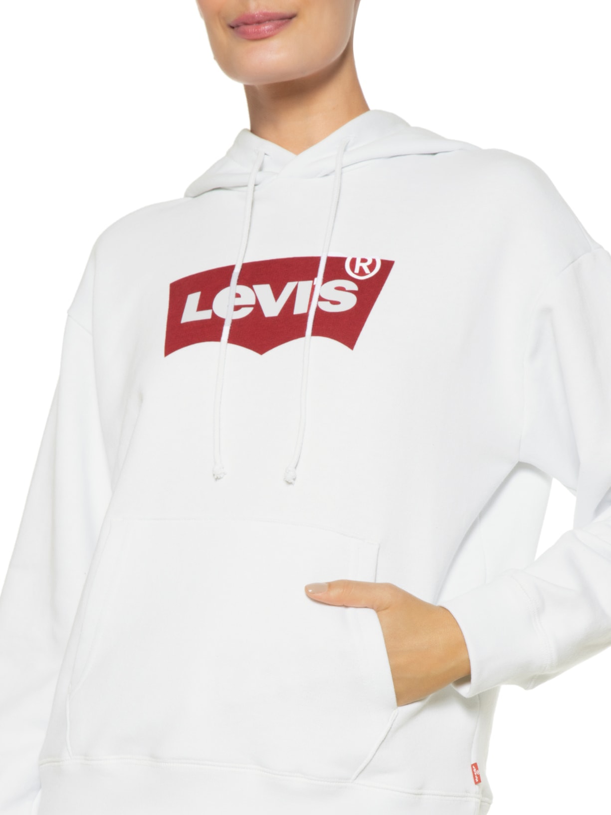 Blusa Feminina Graphic Standard Hoodie Branco Levi's