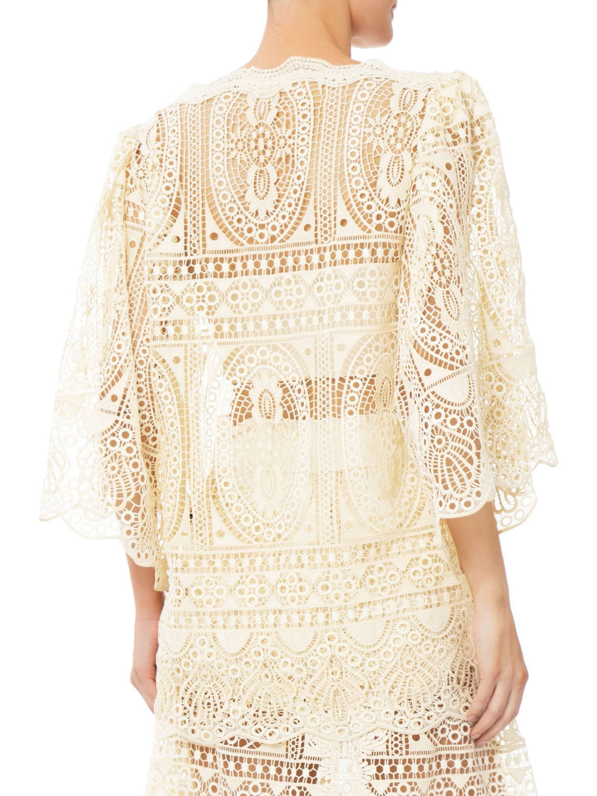 Blusa Feminina Guipure Astra Kaila – Amarelo Nk