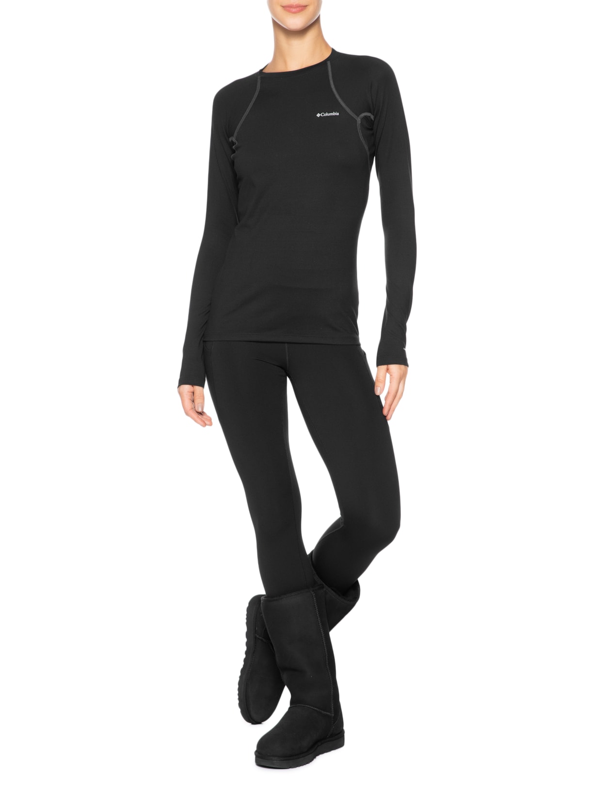 Blusa Feminina Heavyweight Stretch Long Sleeve Preto Columbia