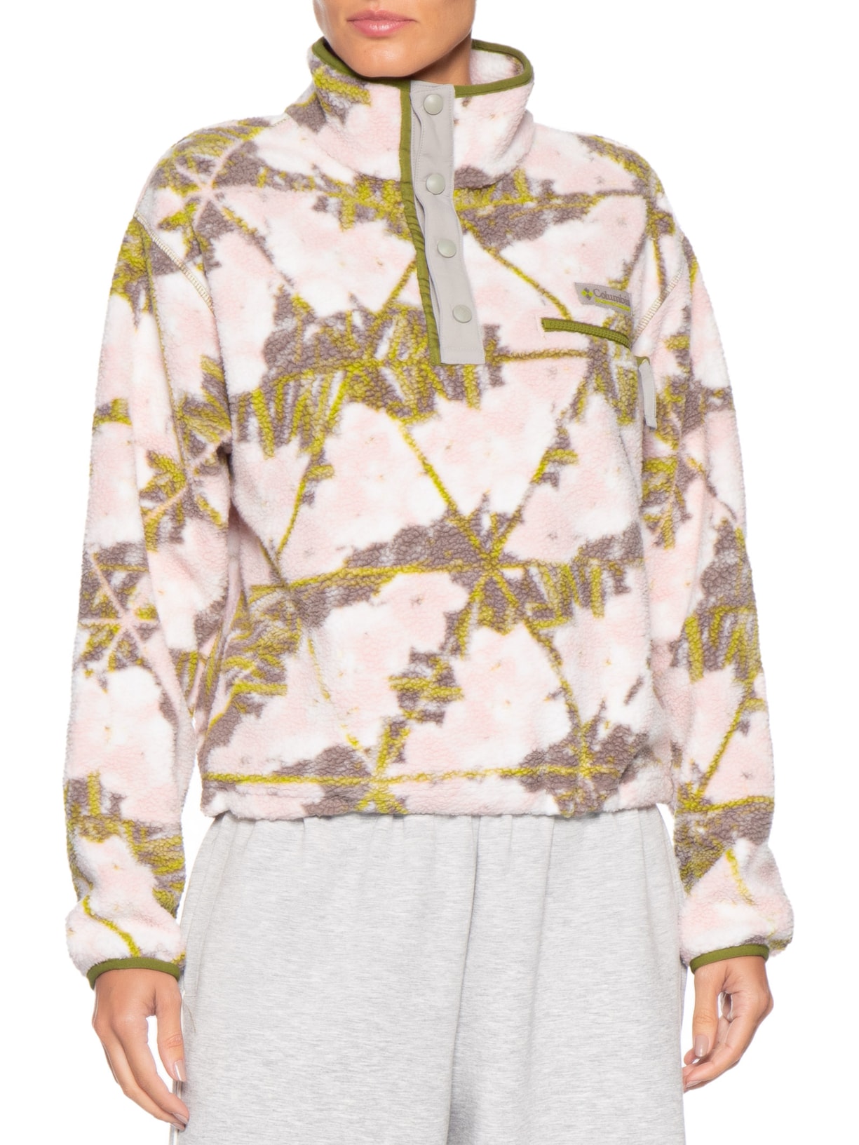 Blusa Feminina Helvetia II Printed Cropped Half Snap Rosa Columbia