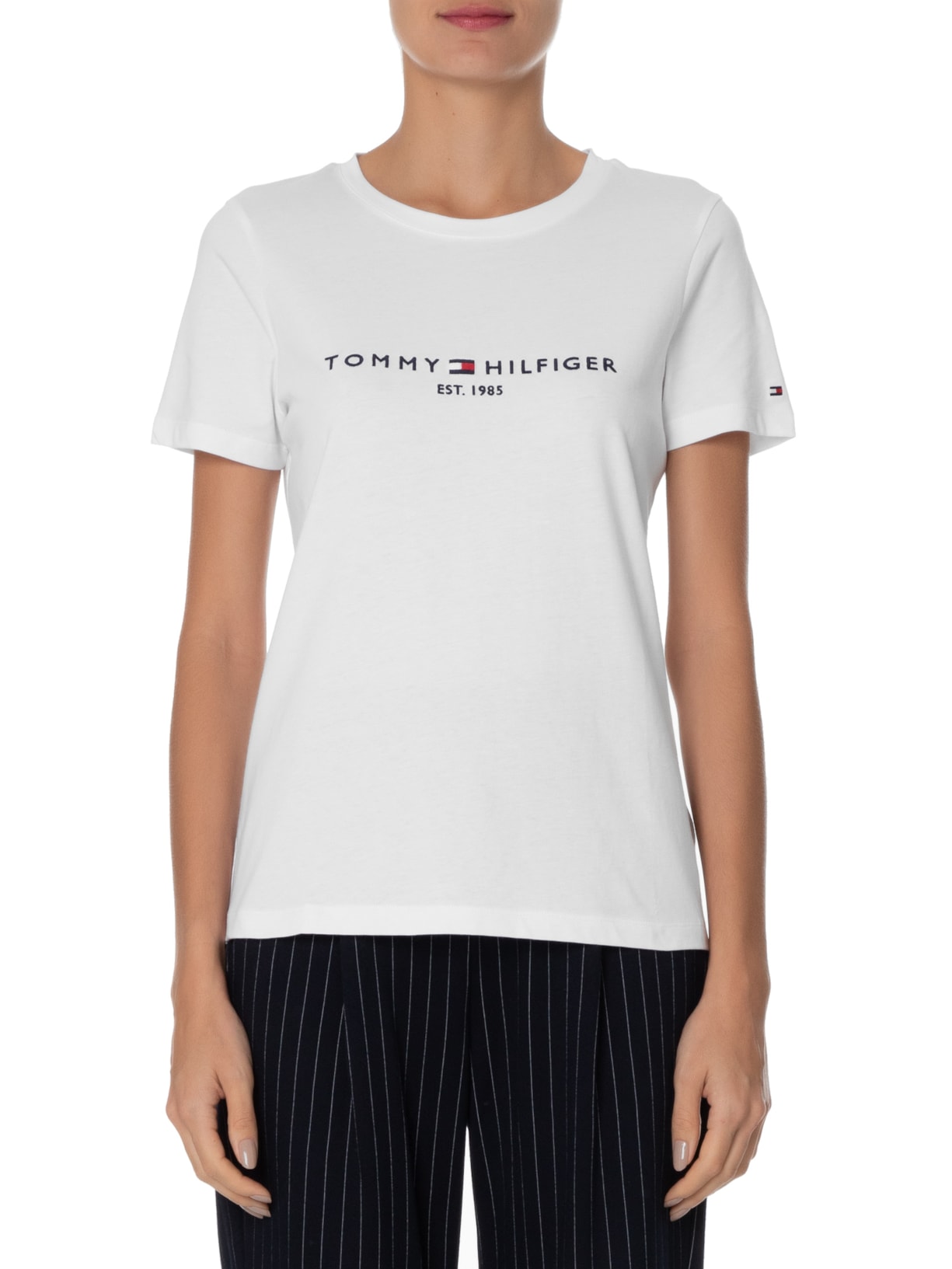 Blusa Feminina Heritage Reg Tee Branco Tommy Hilfiger
