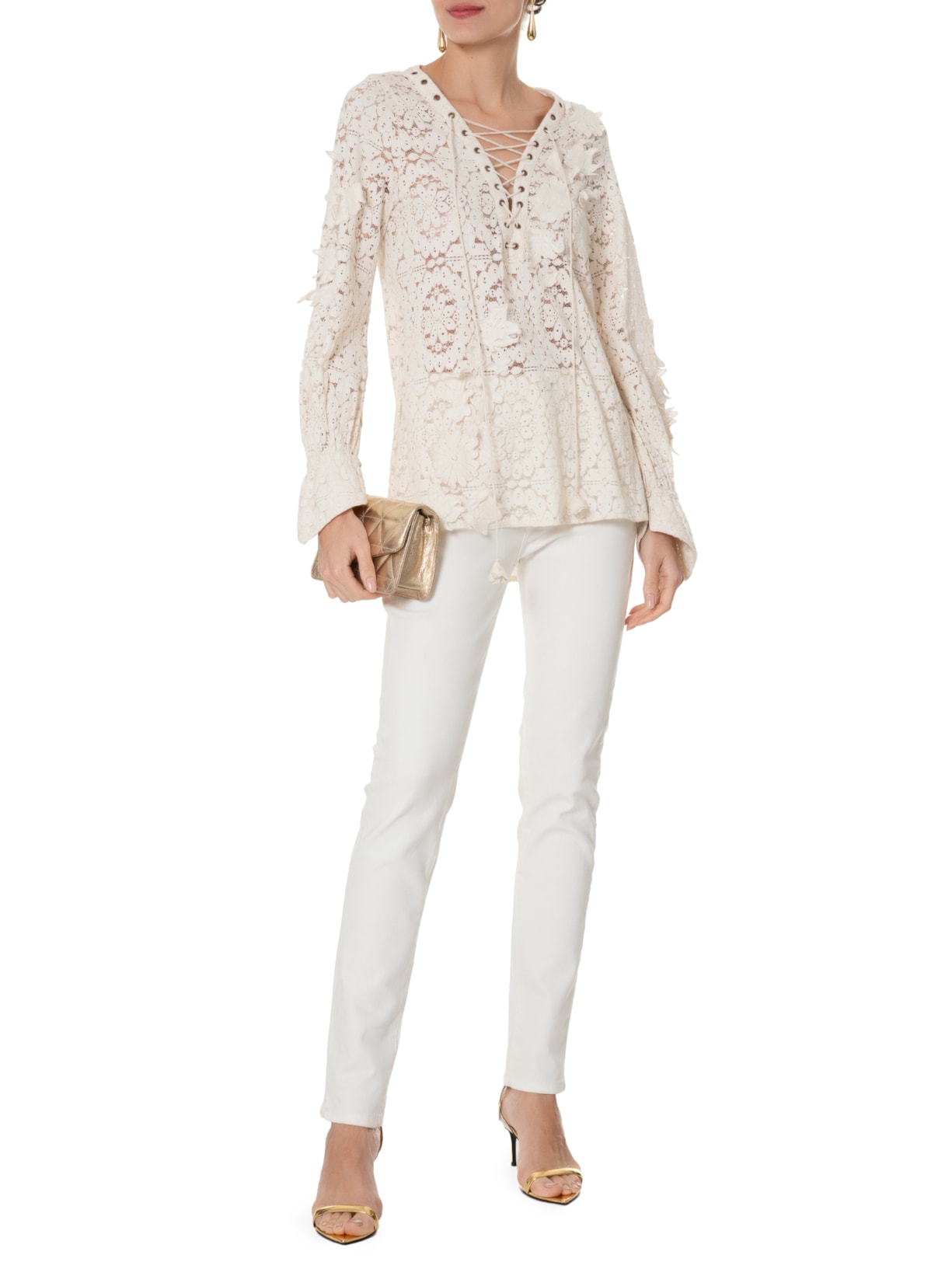 Blusa Feminina Imogen Bege Carol Bassi