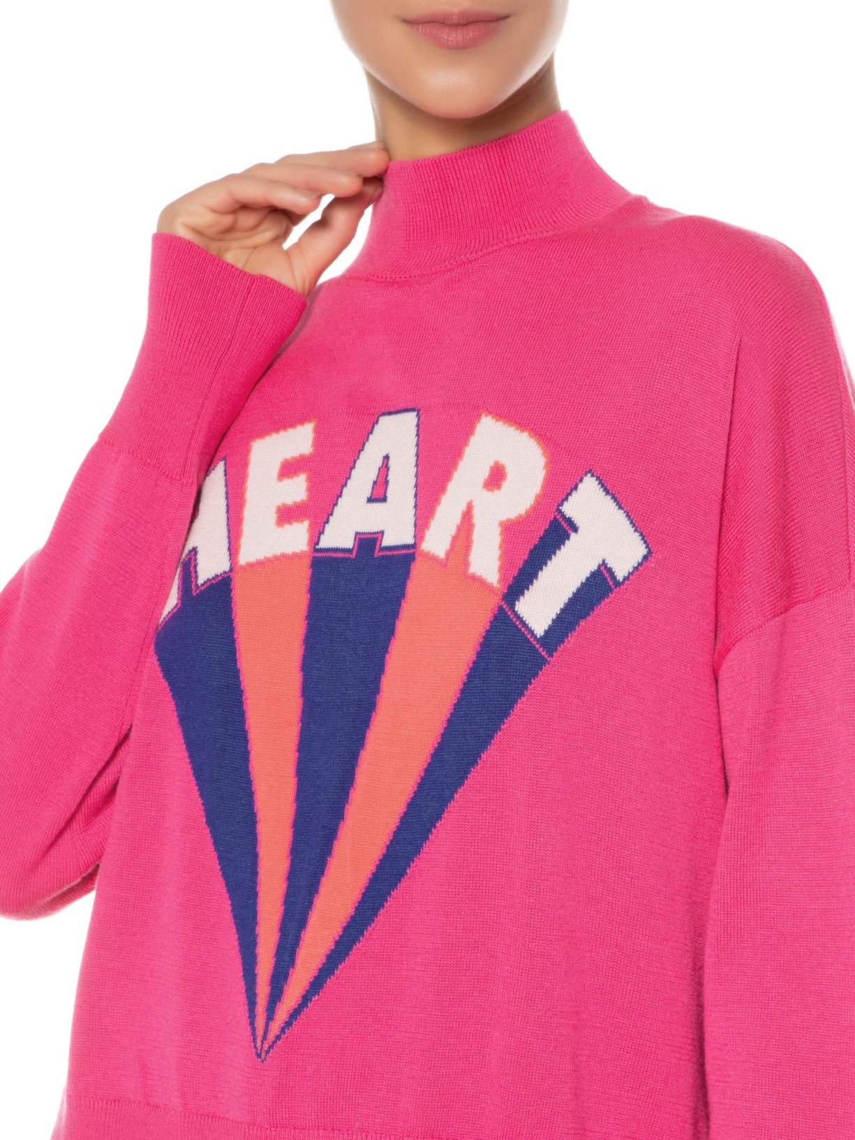 Blusa Feminina Intarsia Heart Rosa Bo.bô