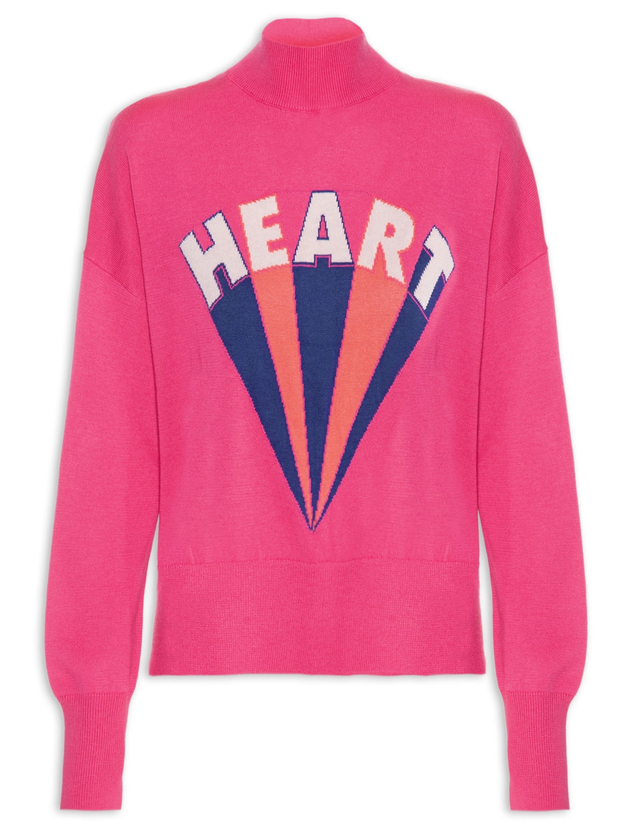 Blusa Feminina Intarsia Heart Rosa Bo.bô