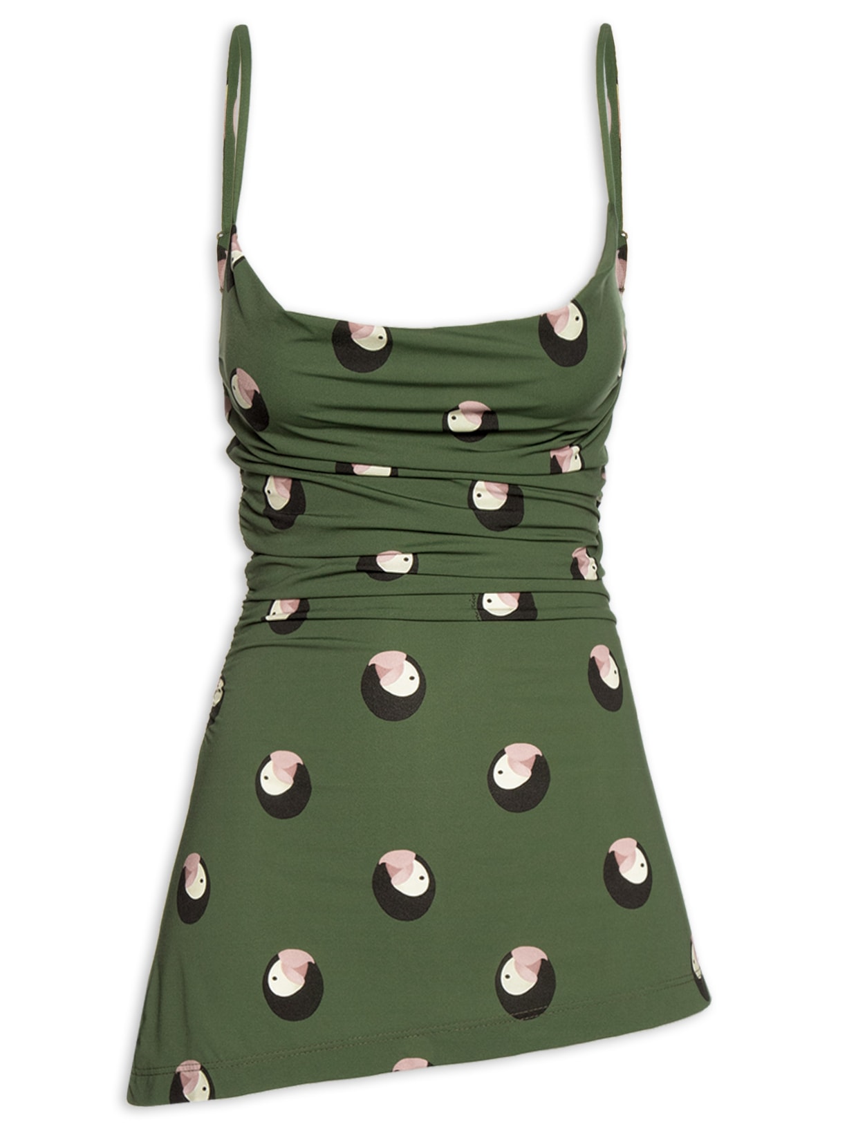 Blusa Feminina Irregular Poá Ararinha – Verde Farm