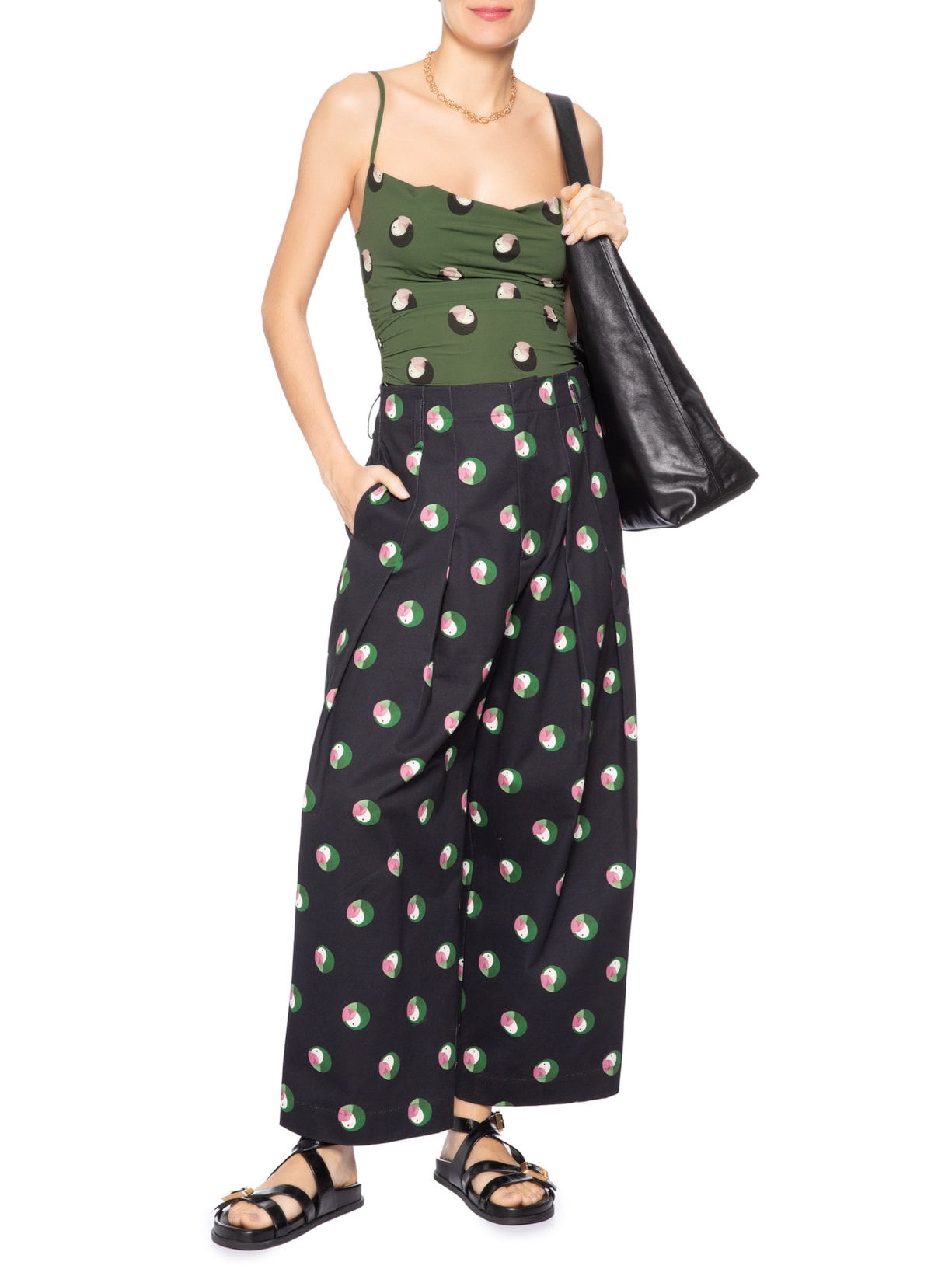 Blusa Feminina Irregular Poá Ararinha – Verde Farm