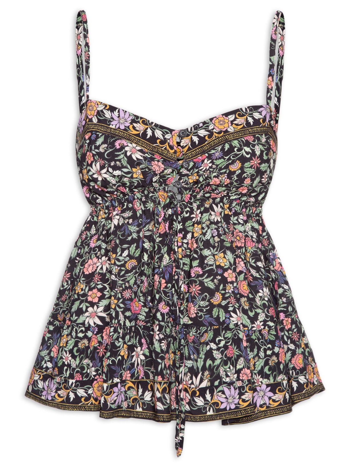 Blusa Feminina Jardim Florido - Preto