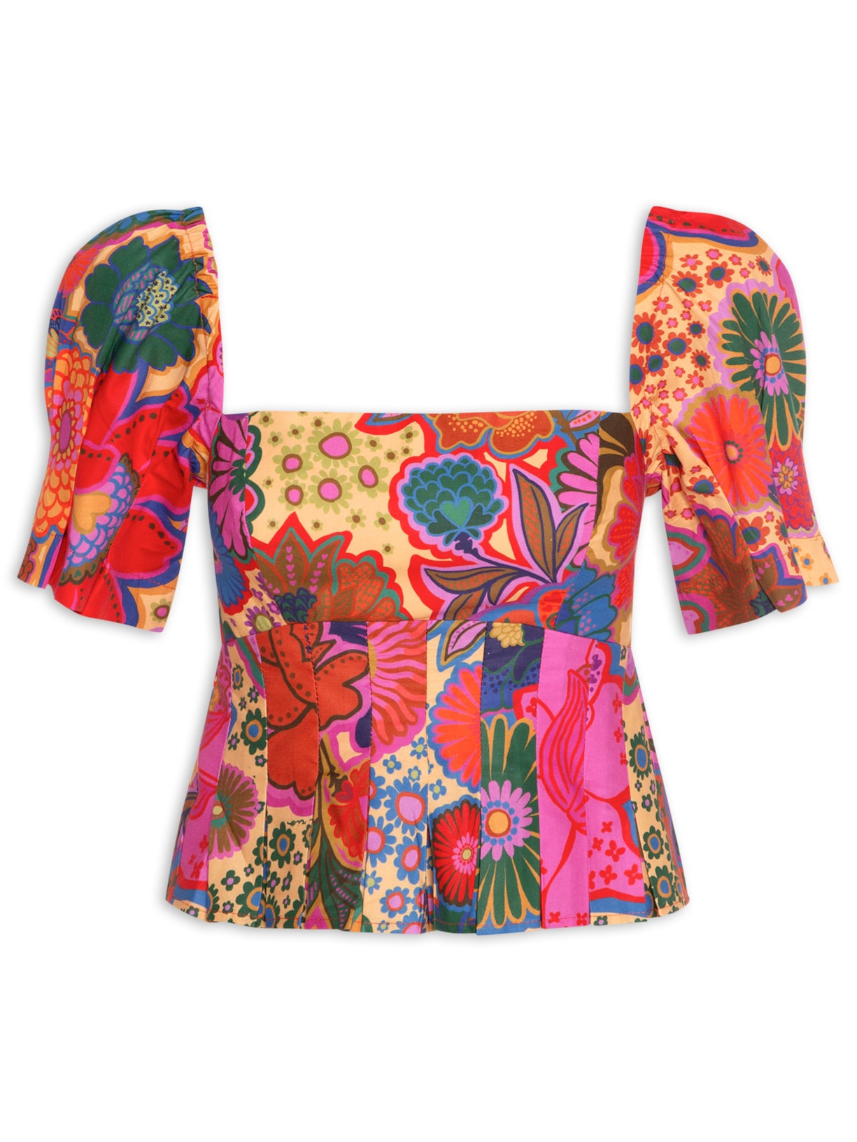 Blusa Feminina Jardim Retro - Amarelo