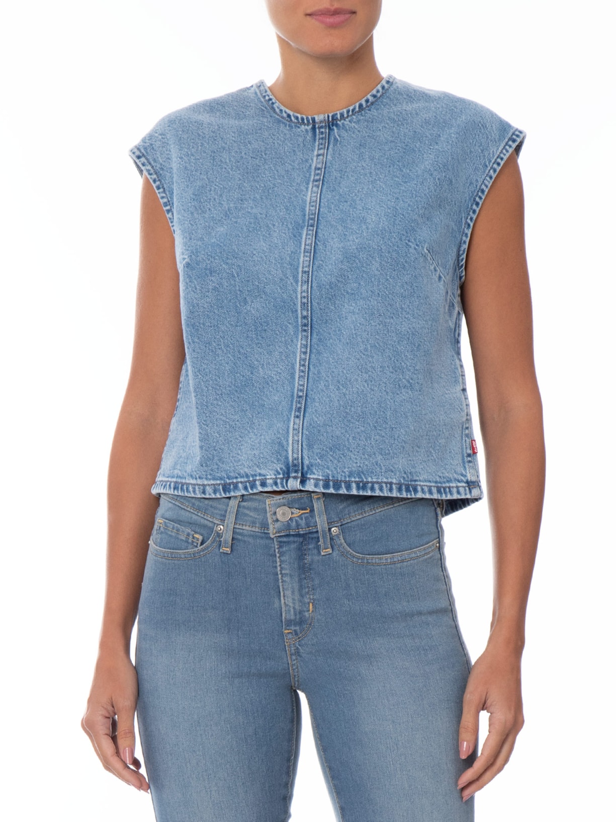 Blusa Feminina Jeans Denim Tee Azul Levi's