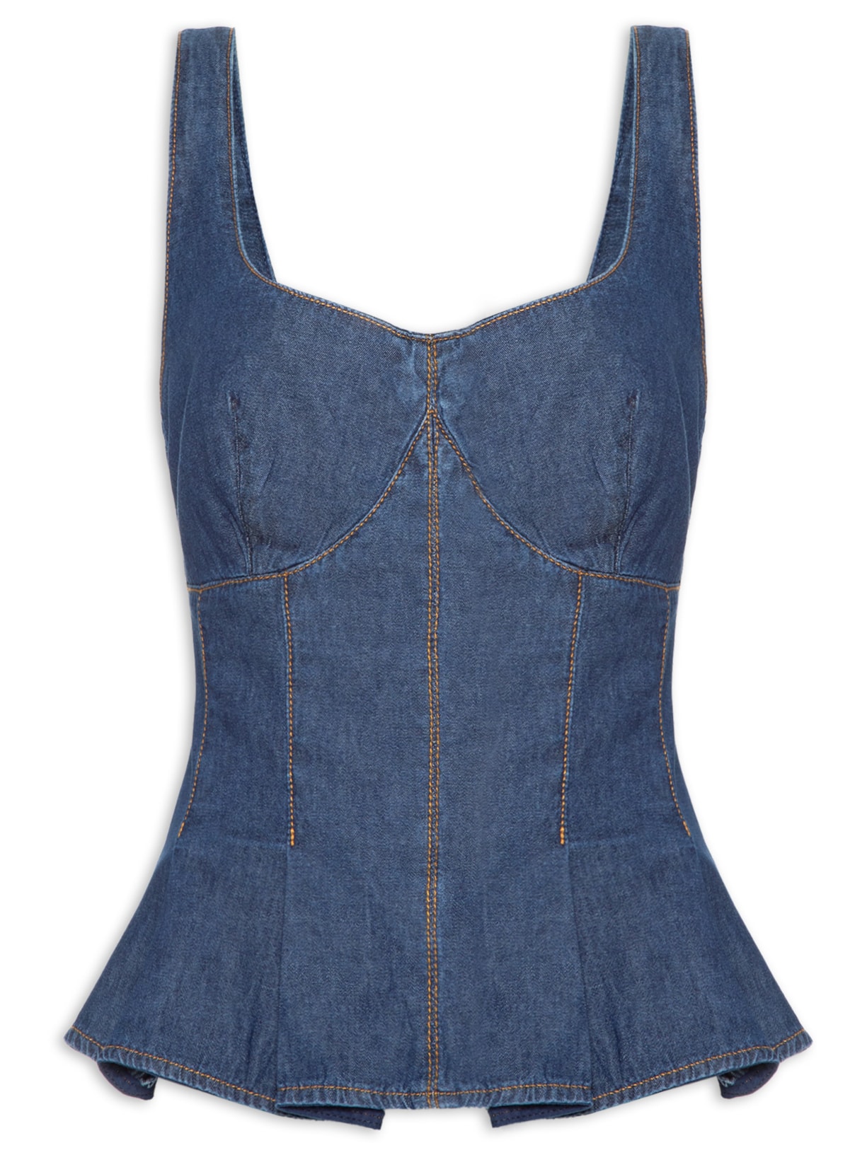 Blusa Feminina Jeans Pregas - Azul