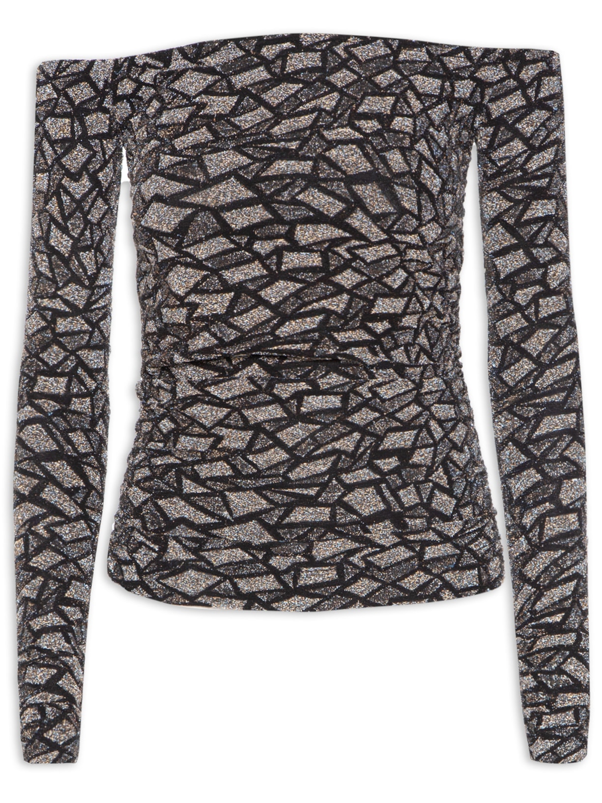 Blusa Feminina Jersey Fractal Fay - Preto