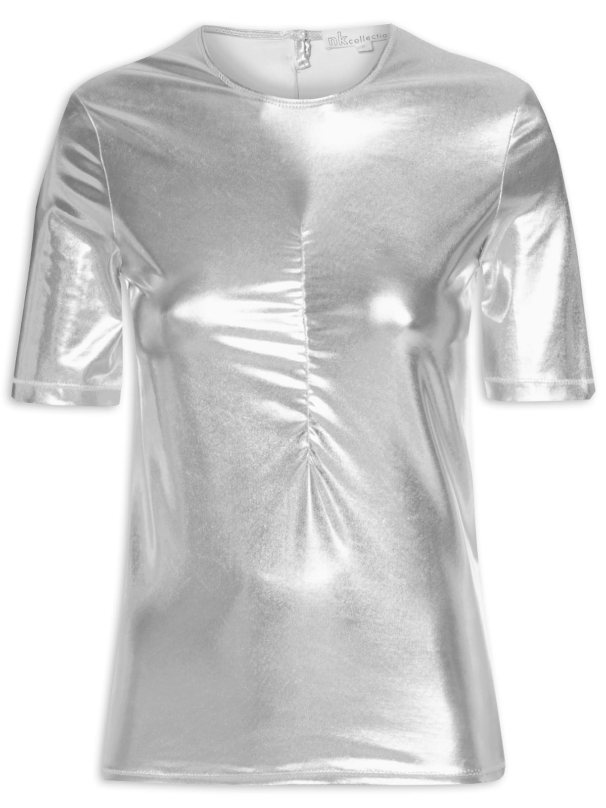 Blusa Feminina Jersey Holográfico Jim - Prata