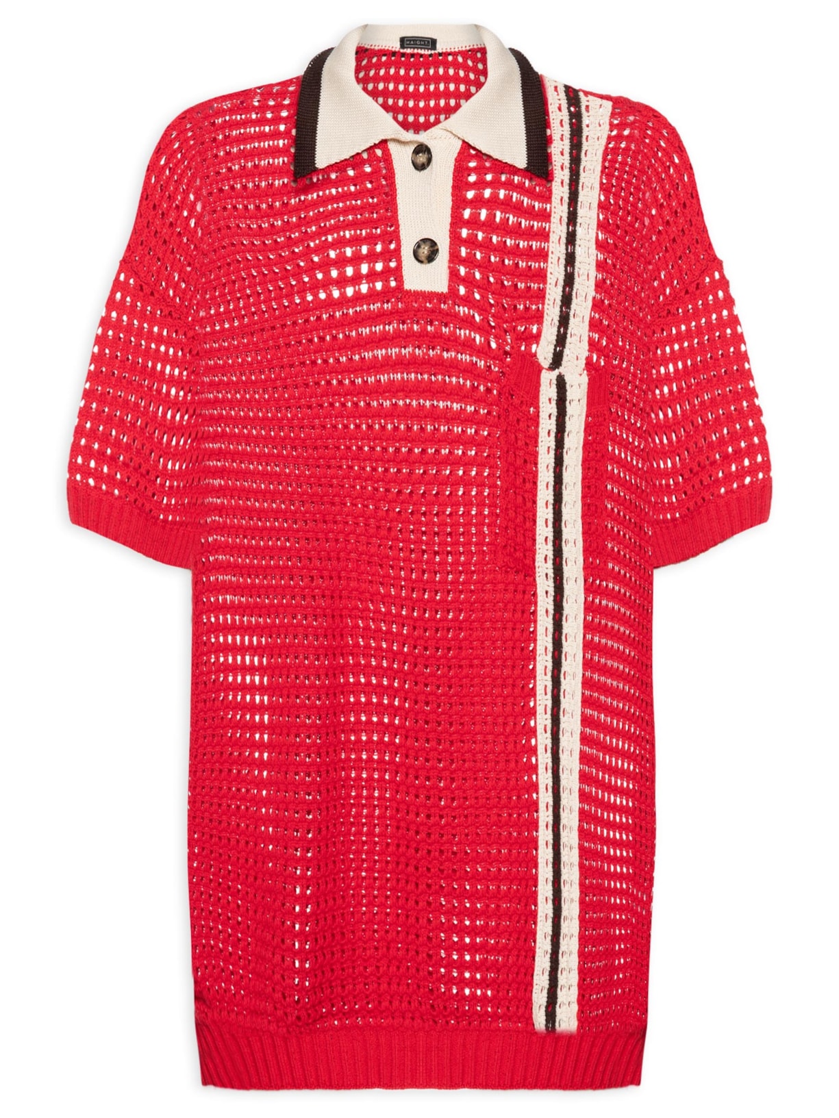 Blusa Feminina Joana Listras Tricot - Vermelho