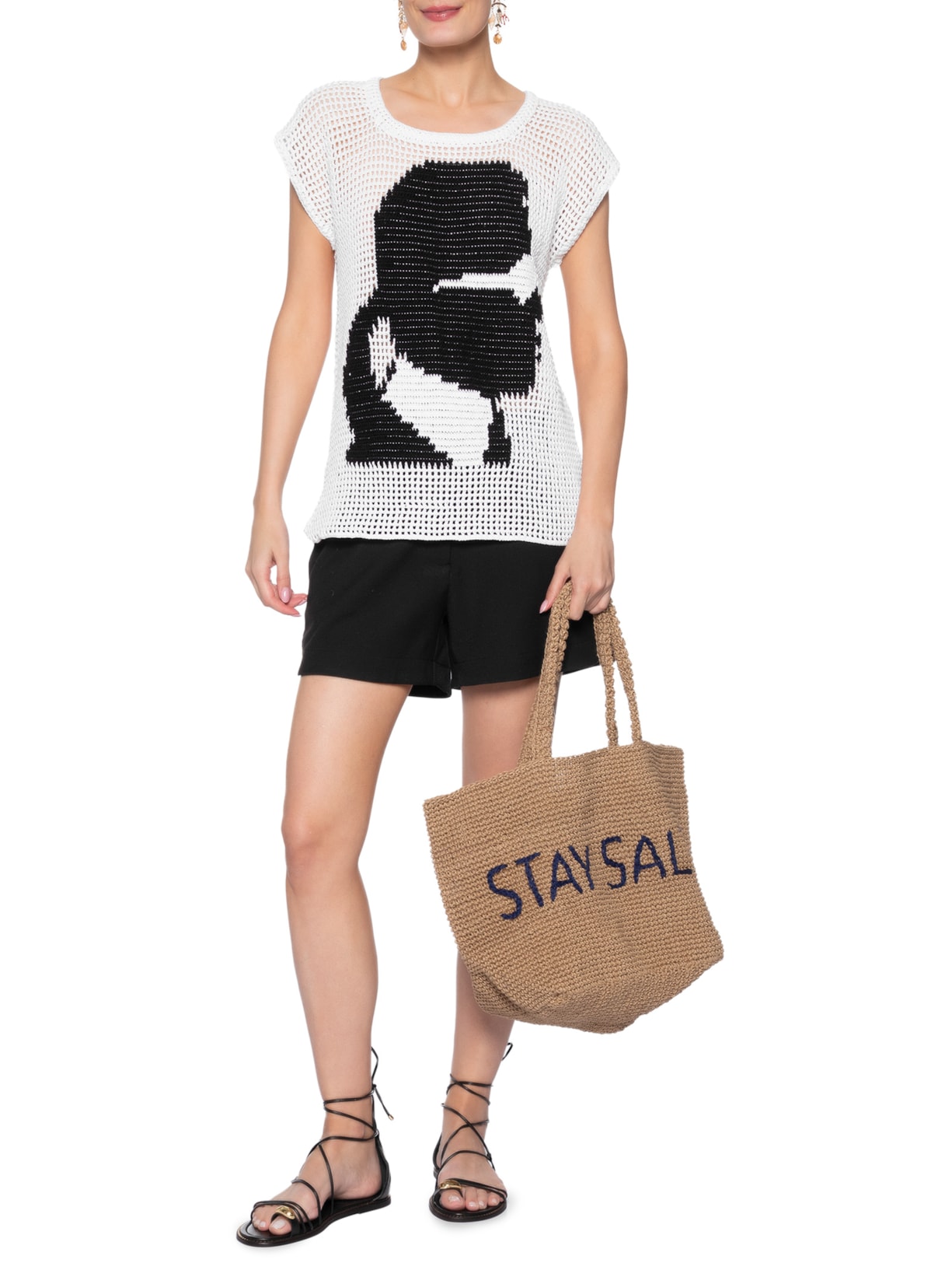 Blusa Feminina Karl Branco Vem Meu Bem