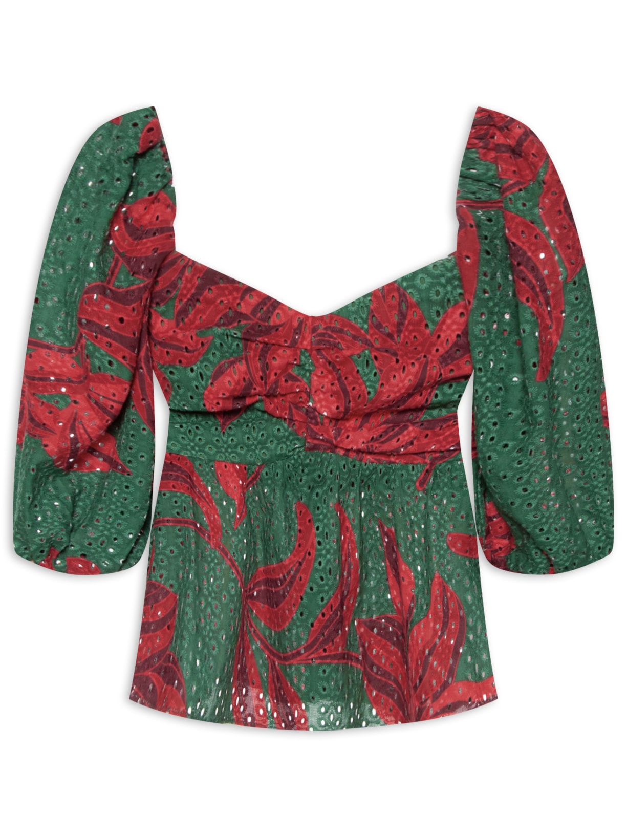 Blusa Feminina Laise Estampa Botânico - Verde