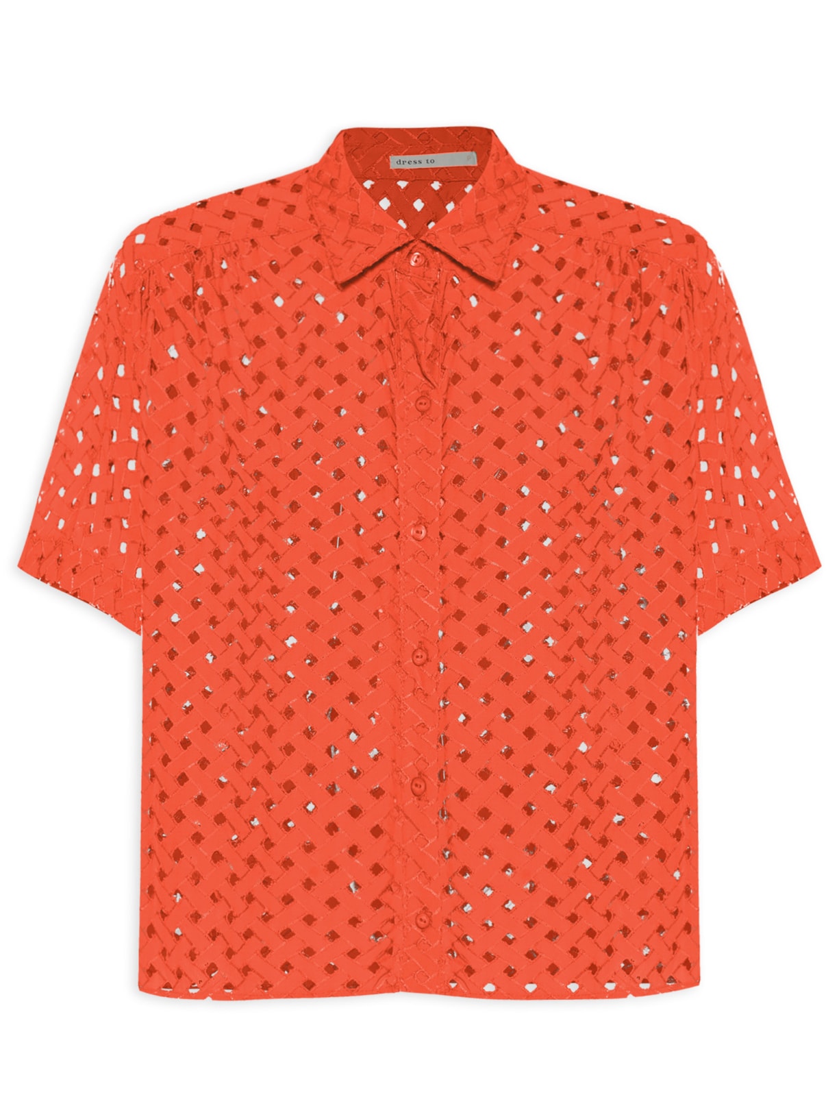 Blusa Feminina Laise Manga Curta - Vermelho