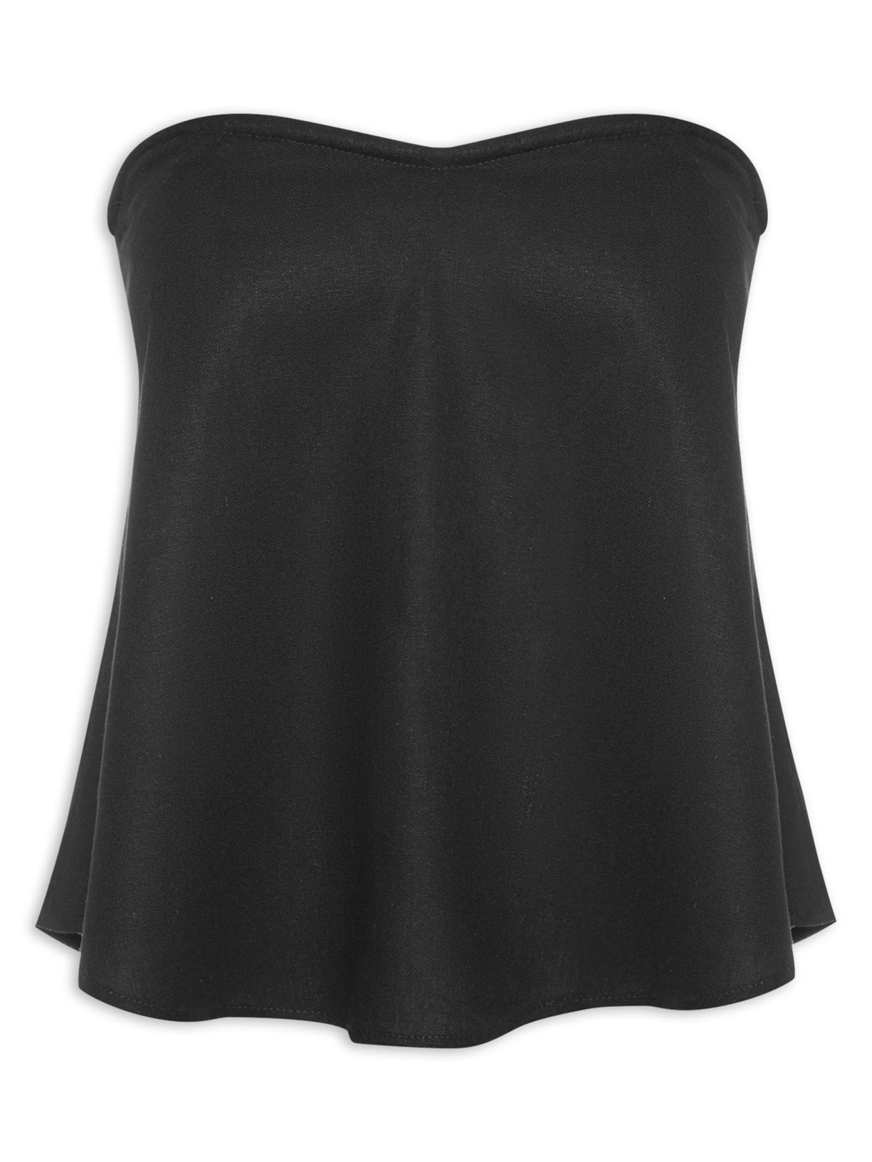Blusa Feminina Lastex Babado Preto Maria Filó