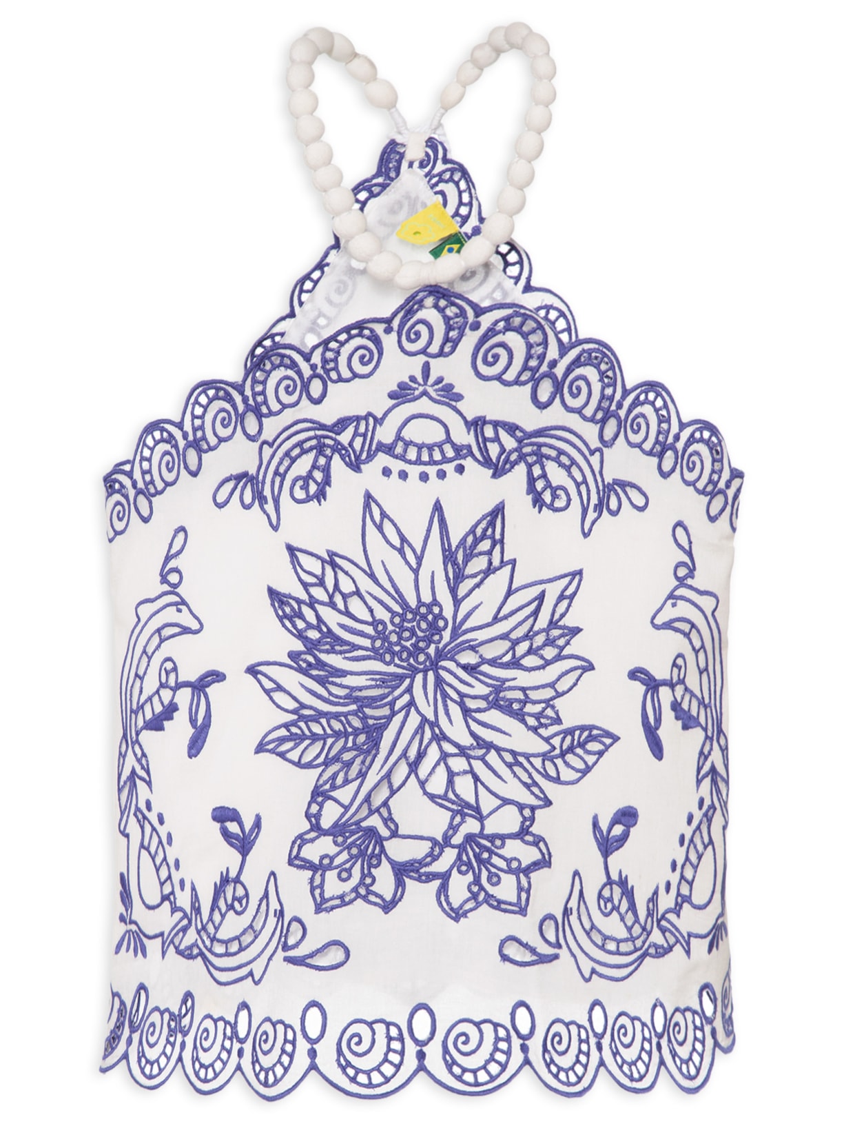 Blusa Feminina Lenço Bordado Sonho do Mar - Branco