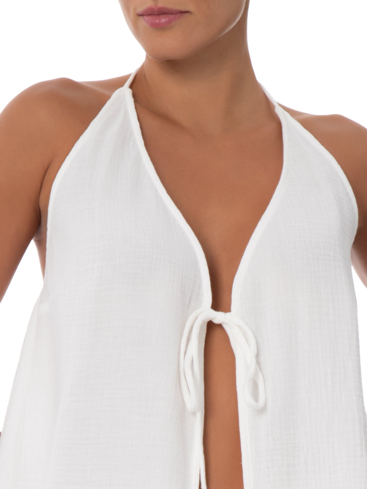 Blusa Feminina Lenço Crinkle – Branco Farm Praia
