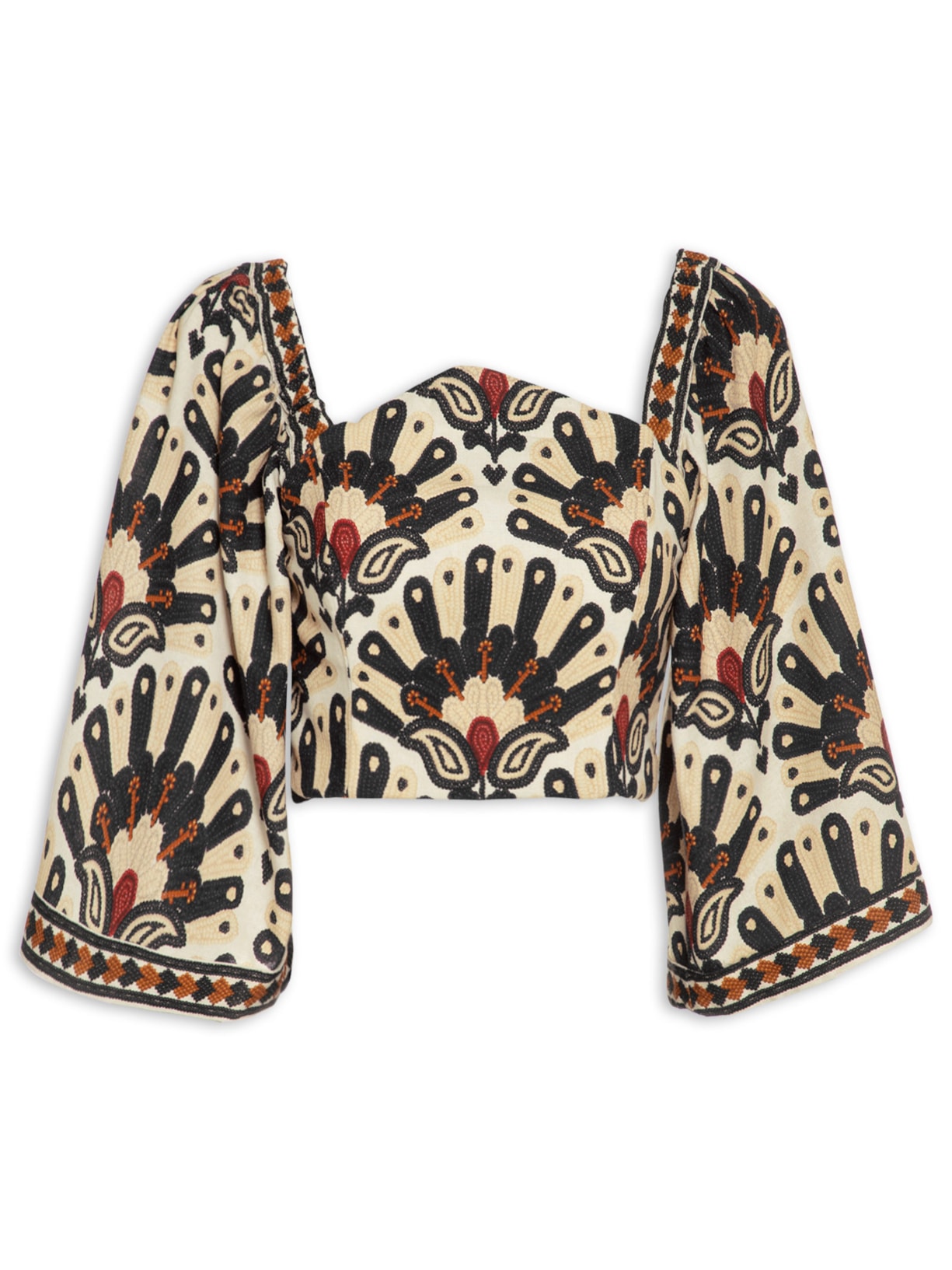 Blusa Feminina Leque De Flor - Bege