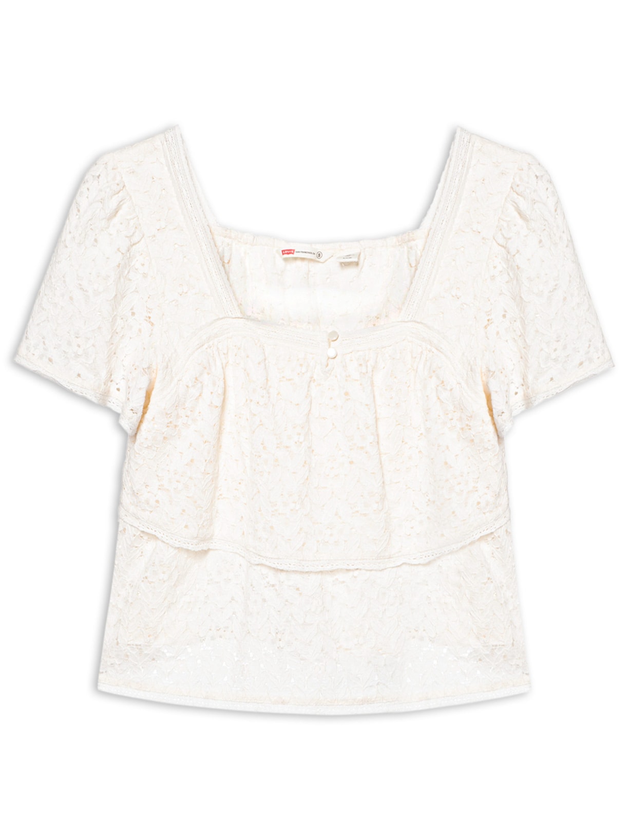 Blusa Feminina Levi's Dom SS Lace Blouse Off White Levi's