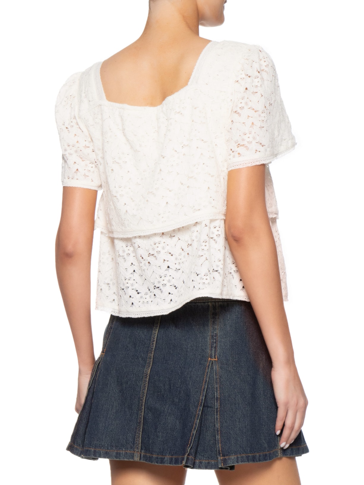 Blusa Feminina Levi's Dom SS Lace Blouse Off White Levi's