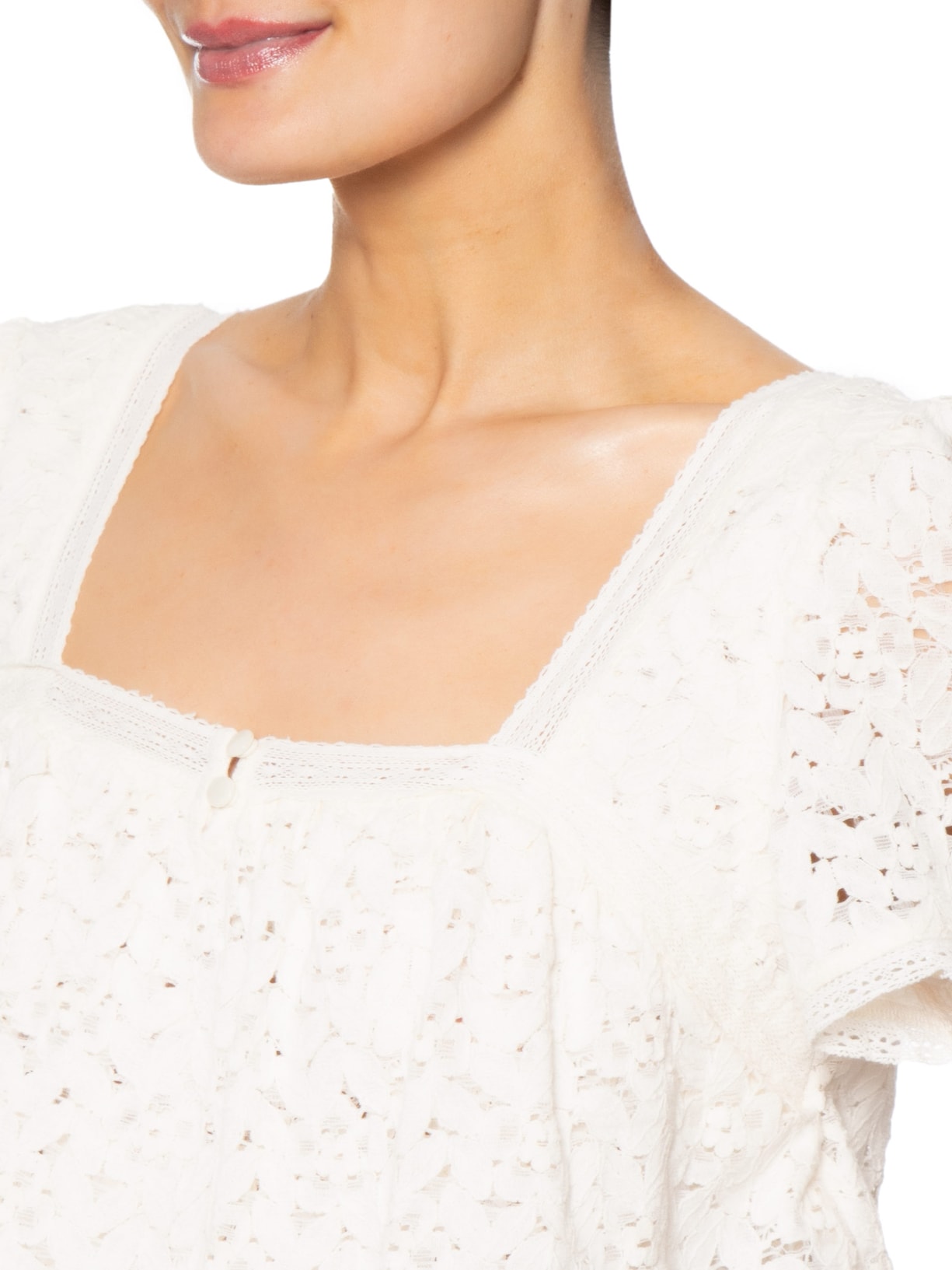 Blusa Feminina Levi's Dom SS Lace Blouse Off White Levi's