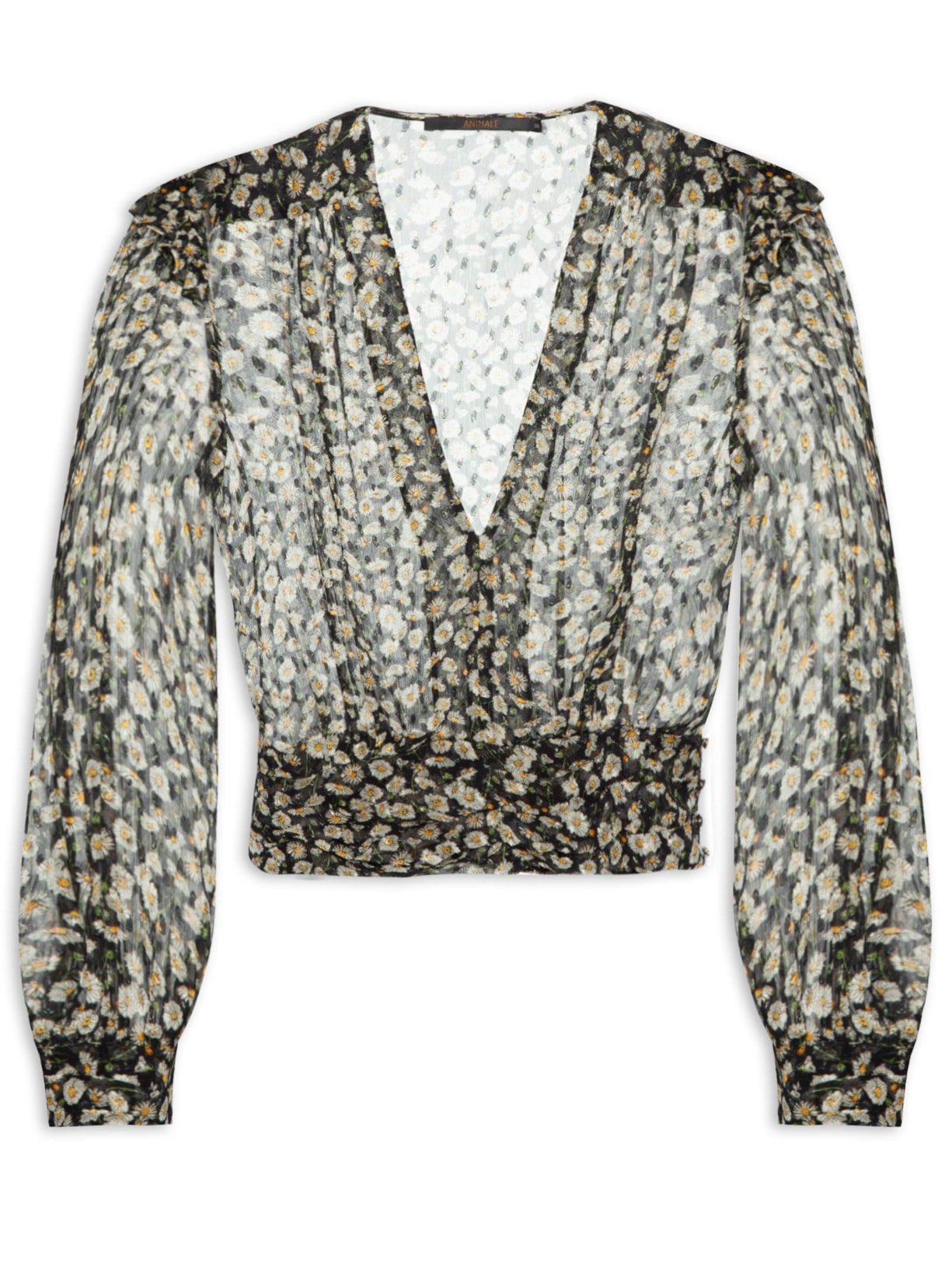 Blusa Feminina Liberty Camomila - Preto