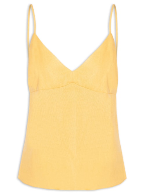 Blusa Feminina Linho Amarração - Amarelo