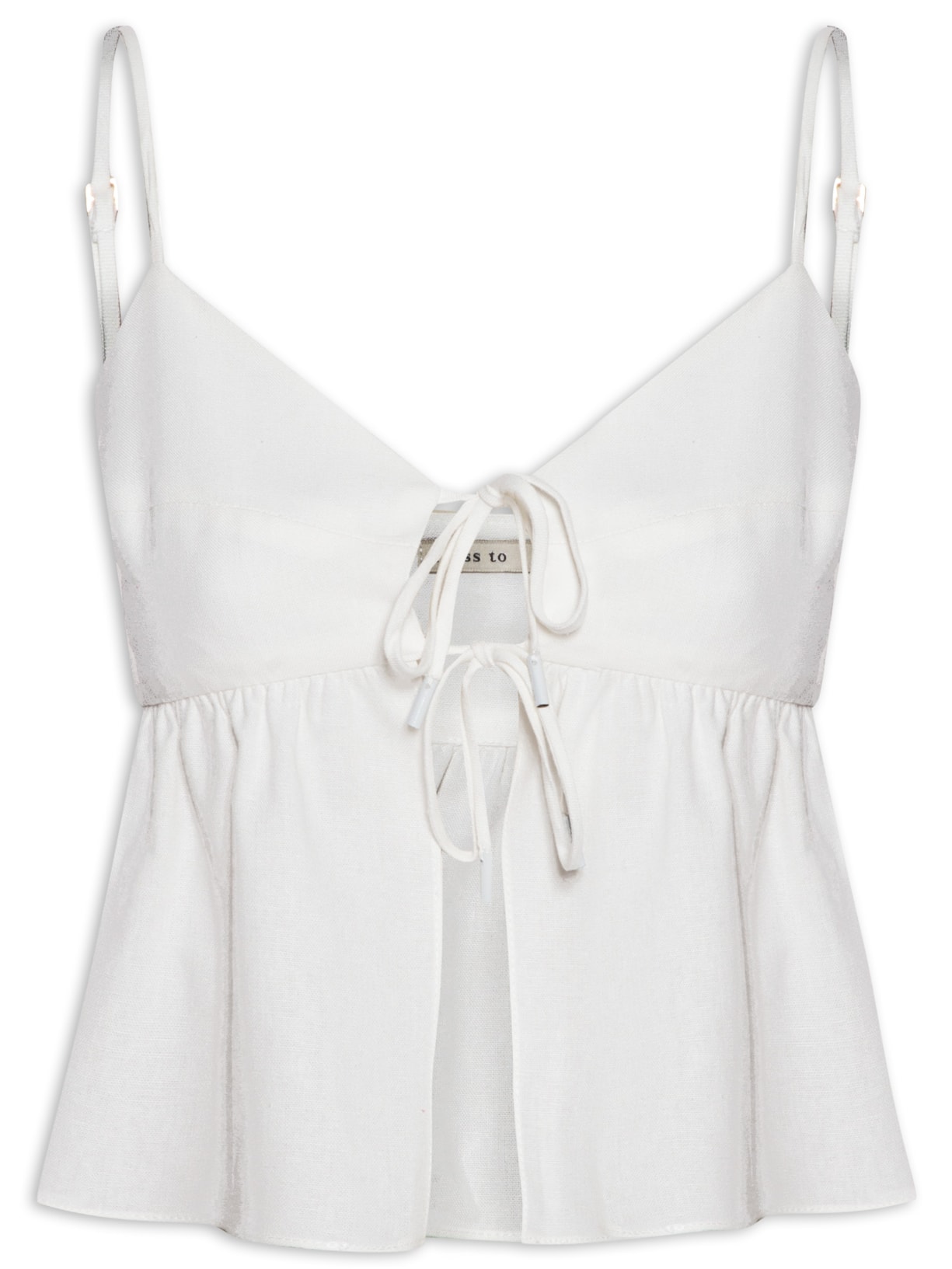 Blusa Feminina Linho Amarração Frente - Branco