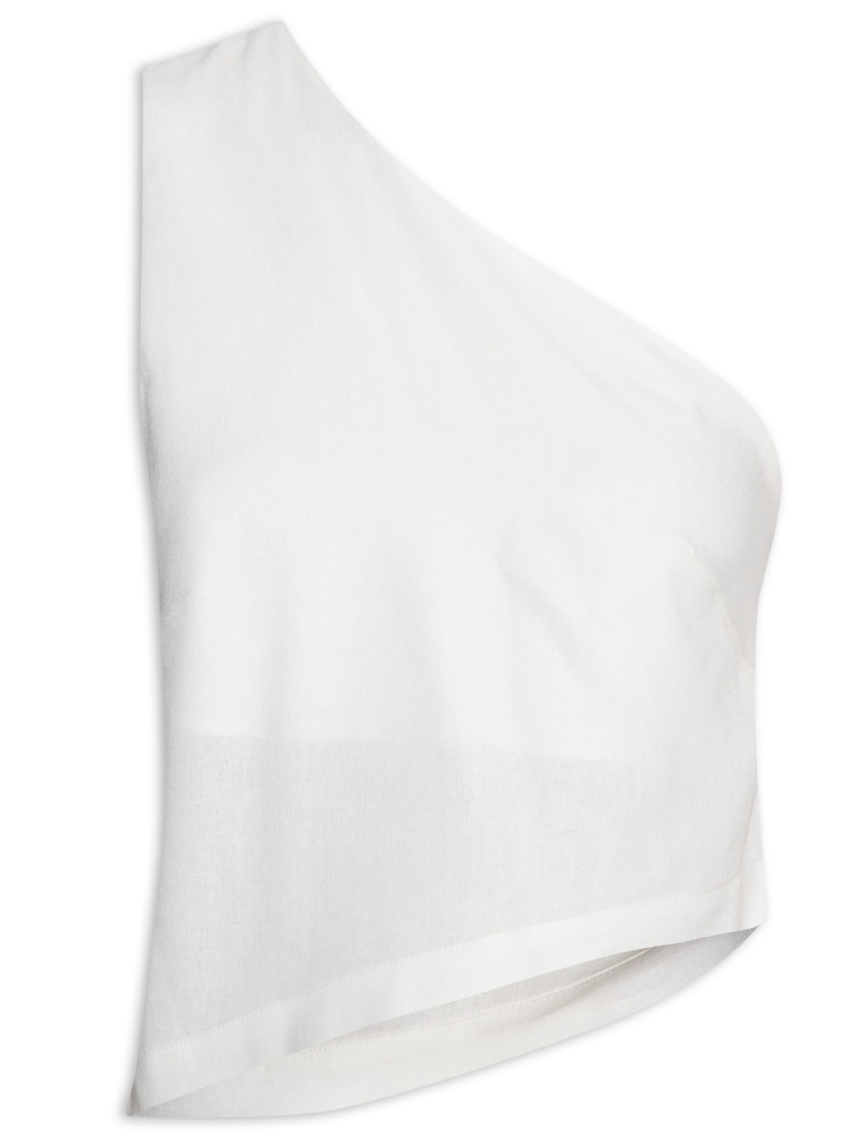 Blusa Feminina Linho Assimétrica Ombro Só - Branco