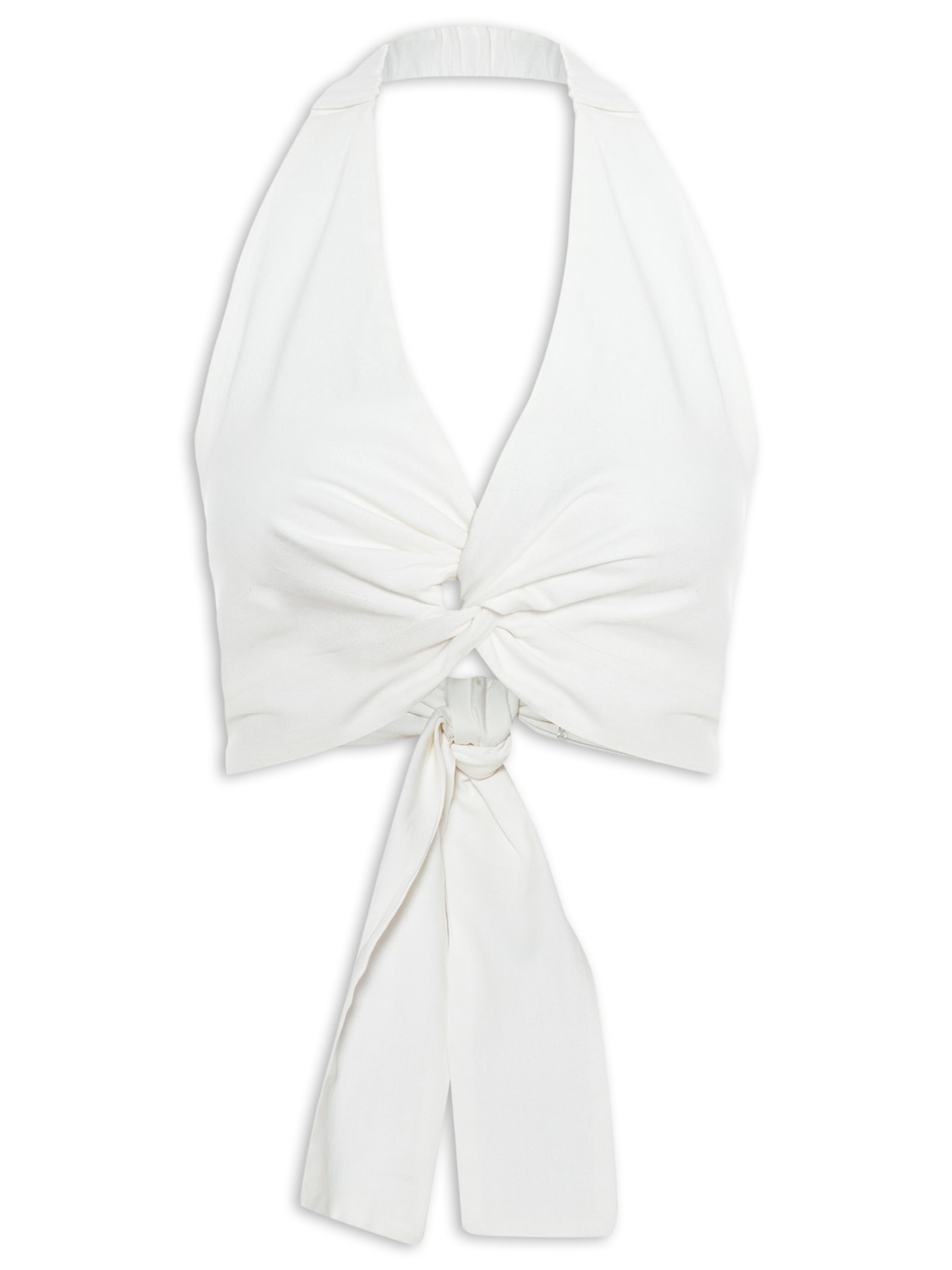 Blusa Feminina Linho Busto Torcido - Branco