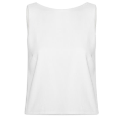 Blusa Feminina Linho Costas Torcida - Branco 