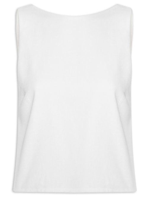 Blusa Feminina Linho Costas Torcida - Branco